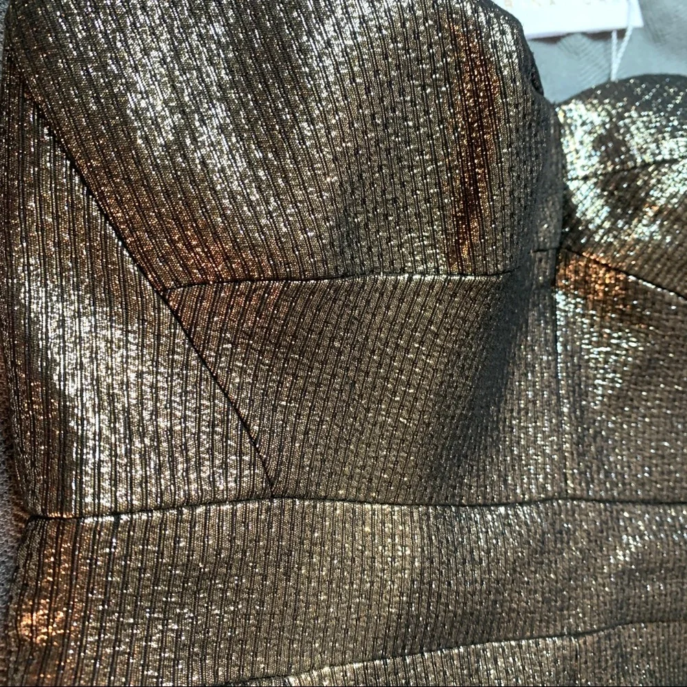 SOLD Trina Turk Volare Metallic Strapless Cocktail Dress w/ Sweetheart Neckline - Picture 8 of 16